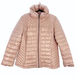 Big Chill Freestyle Puffer Jacket Women's XL Pink Lightweight Quilted Zip Jacket